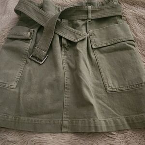 Olive Green Utility Skirt with Belt